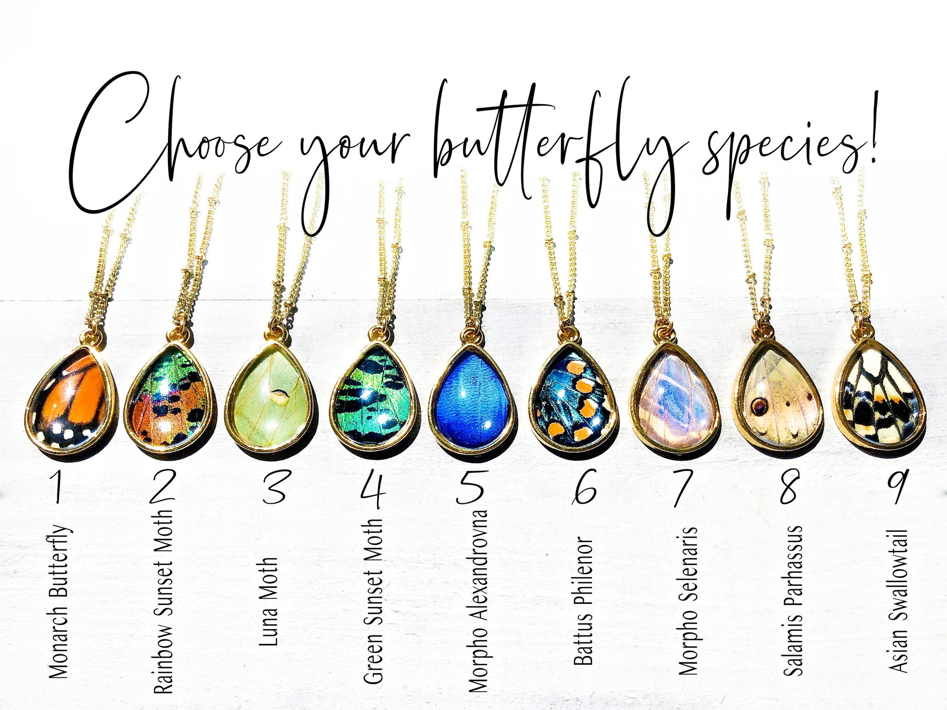 Real butterfly wing necklace Quarantine gift for best friend Pressed flower jewelry Sister necklace for 2 3 4 Pressed butterfly necklace