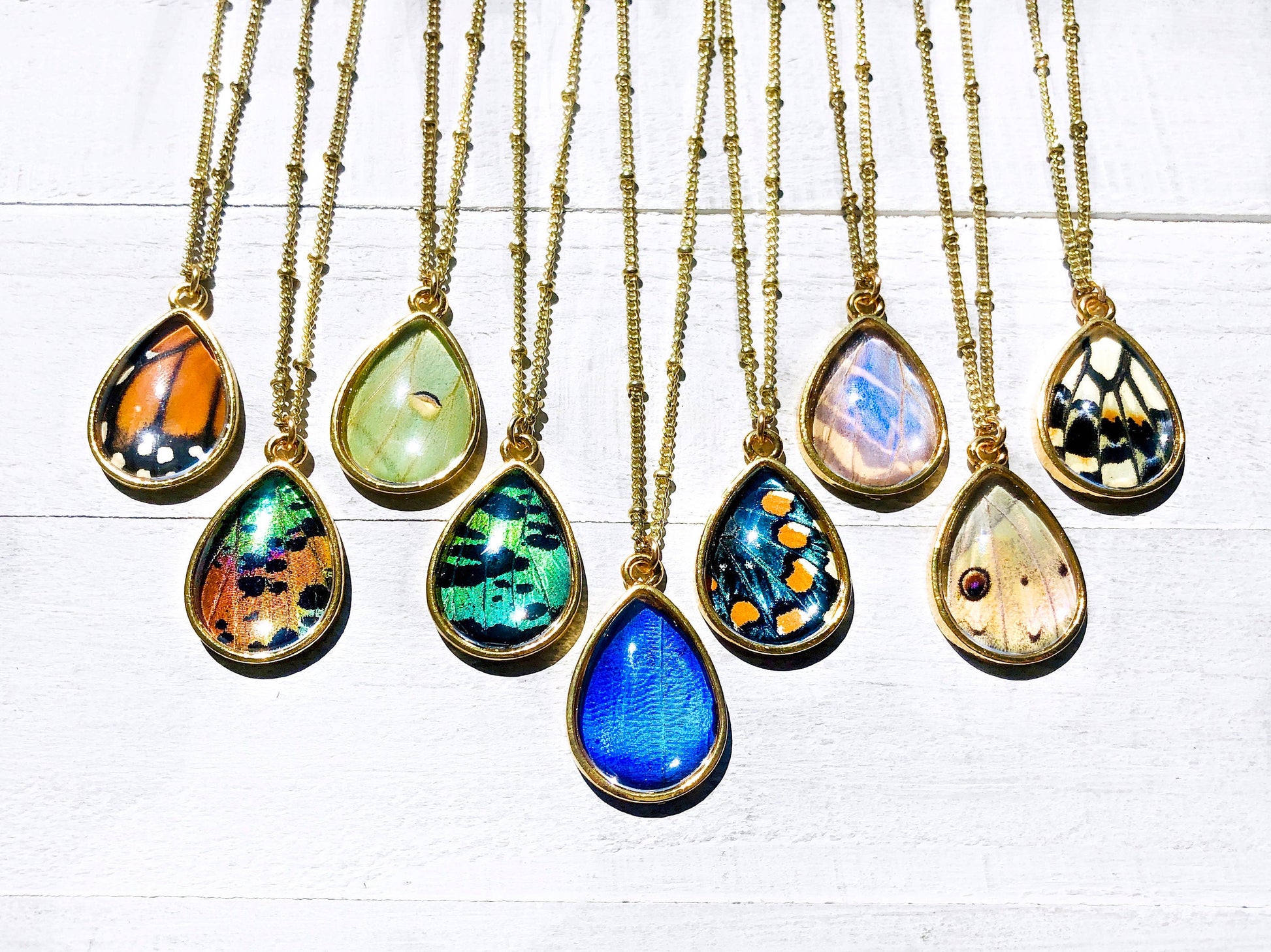 Real butterfly wing necklace Quarantine gift for best friend Pressed flower jewelry Sister necklace for 2 3 4 Pressed butterfly necklace