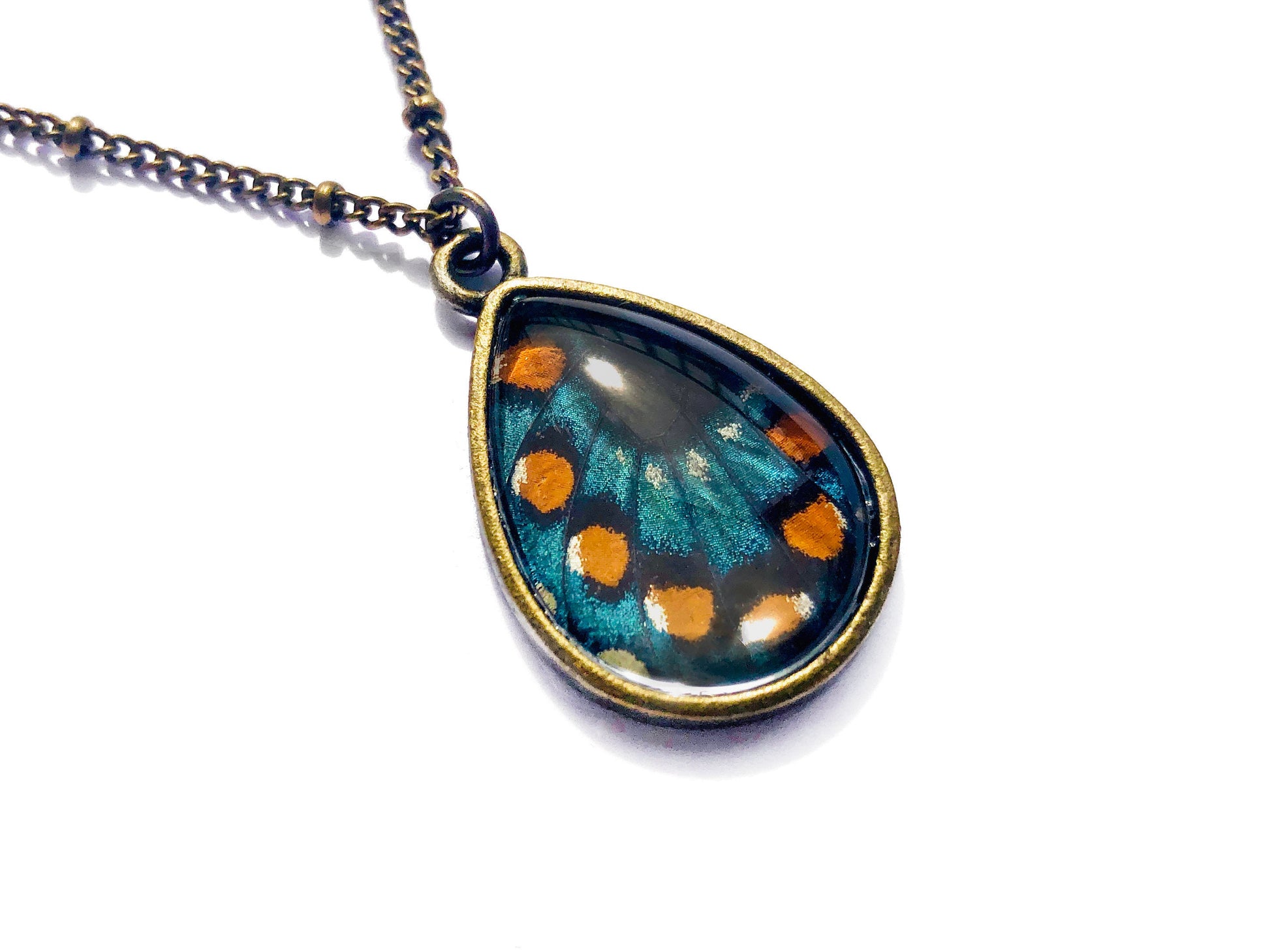 Real butterfly wing necklace Glass terrarium necklace Glass resin necklace Pressed butterfly necklace Pressed flower jewelry