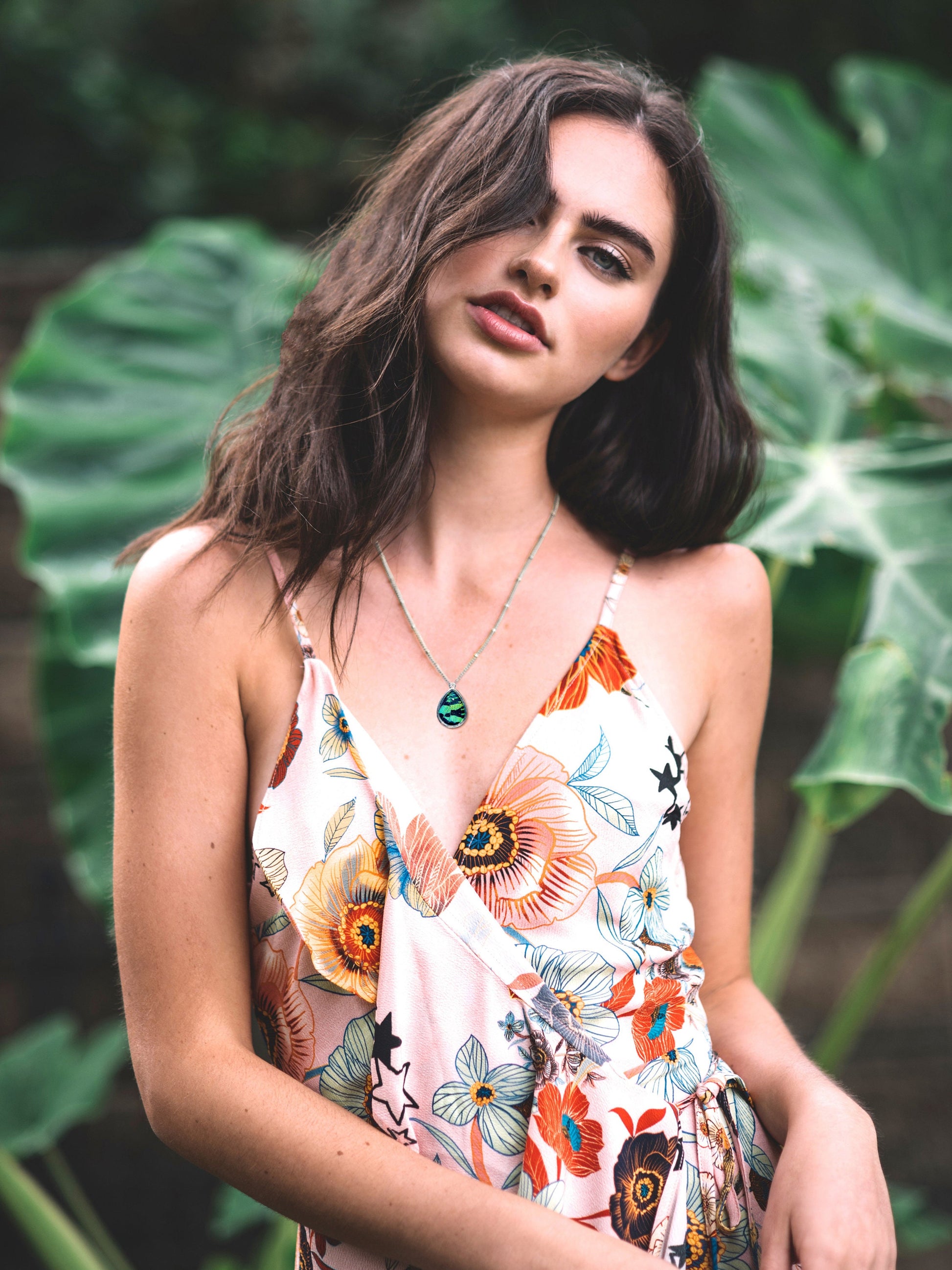 Real moth wing necklace Sunset moth necklace Preserved moth taxidermy jewelry Pressed butterfly necklace Insect taxidermy moth