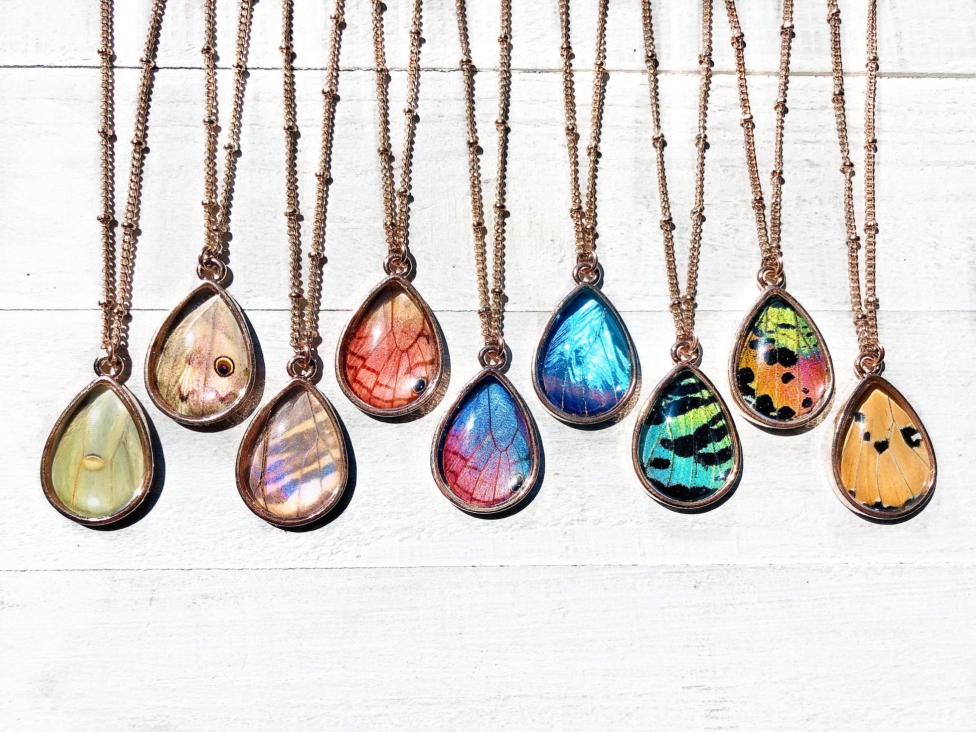 Real butterfly wing necklace Pressed butterfly necklace Best friend necklace Pressed flower necklace Butterfly wing jewelry Pressed jewelry