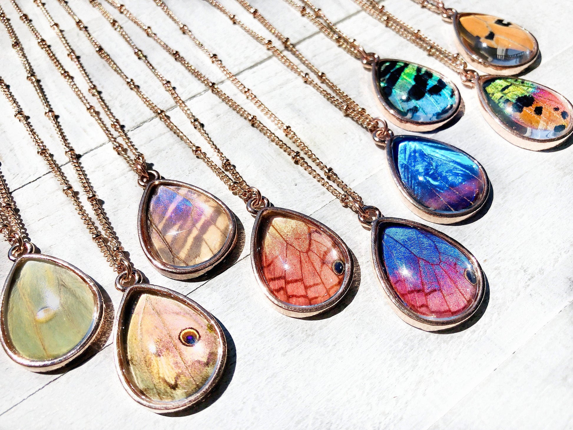 Real butterfly wing necklace Pressed butterfly necklace Best friend necklace Pressed flower necklace Butterfly wing jewelry Pressed jewelry