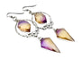 Ametrine earrings Raw gemstone earrings Genuine ametrine jewelry Raw citrine earrings Long gemstone earrings Citrine dangle earrings