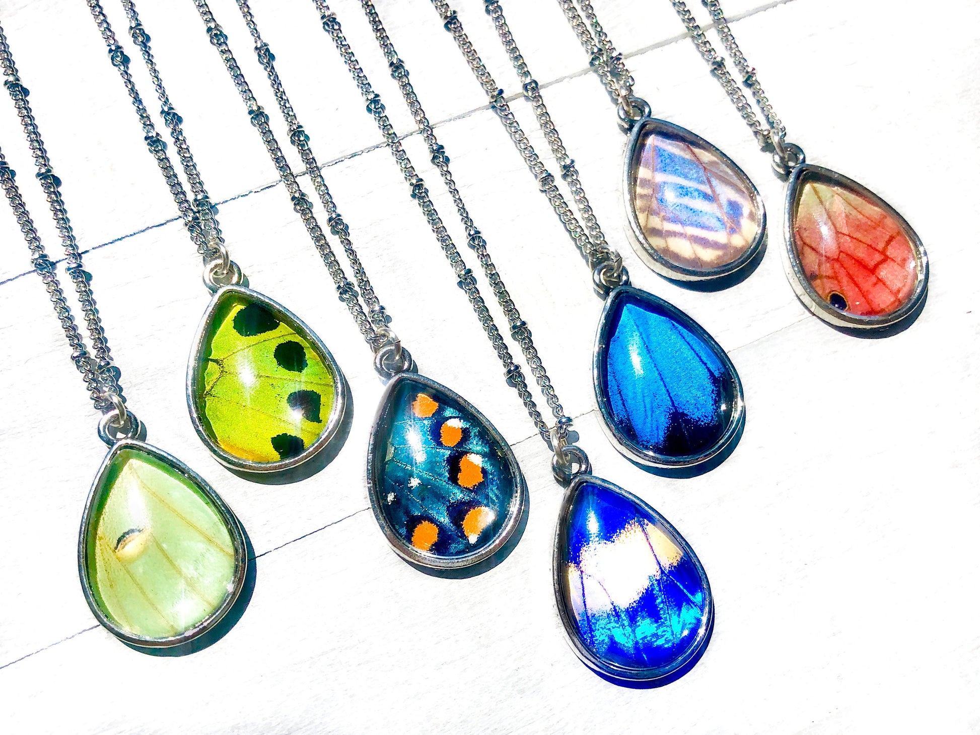 Real butterfly wing necklace Pressed flower necklace For women Pressed butterfly necklace sterling silver option Real butterfly jewelry