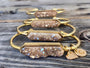 Druzy bracelet Gold bracelets for women Raw gemstone jewelry Best selling items Stone bracelet Gemstone bracelet Raw druzy jewelry Champagne
