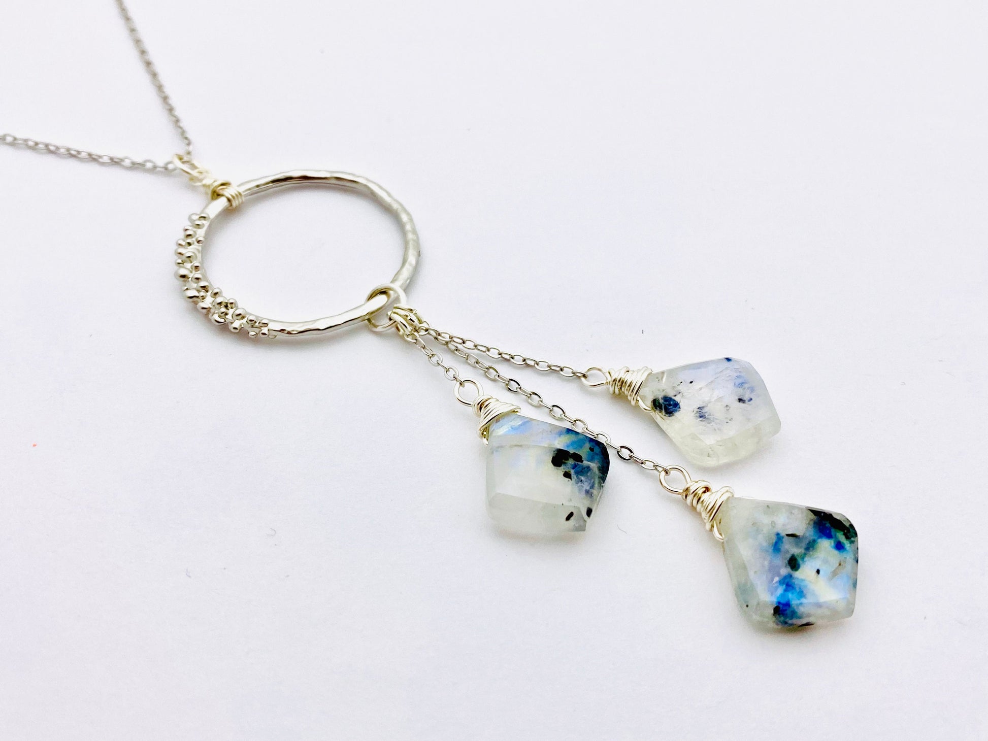 Gemstone boho necklace layered Labradorite necklace Boho jewelry for women Crystal lariat necklace Cascade necklace Layered boho necklace