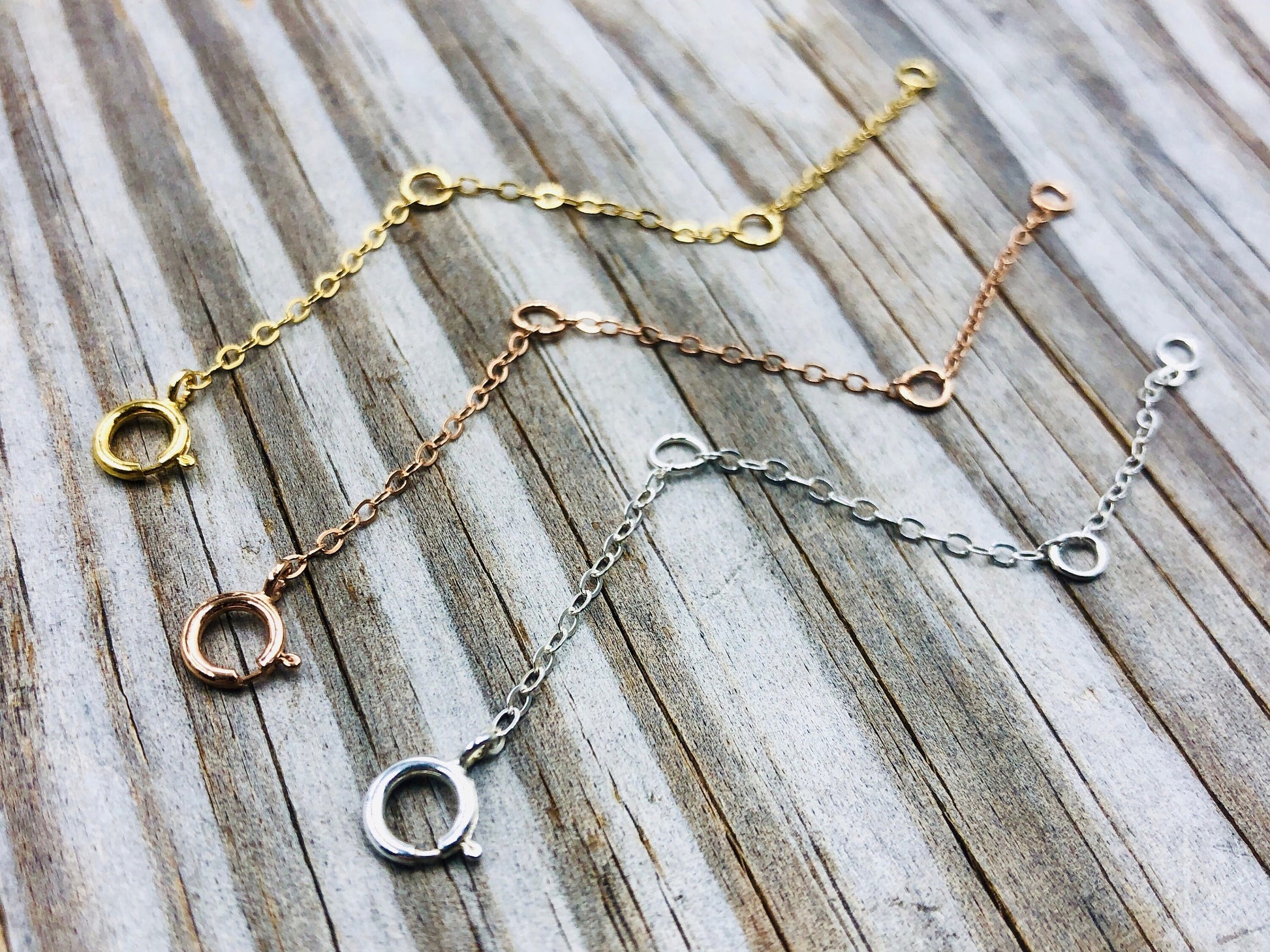 Necklace extender Sterling silver extension chain 14k gold bracelet extender 3" Adjustable chain extender rose gold Anklet extender