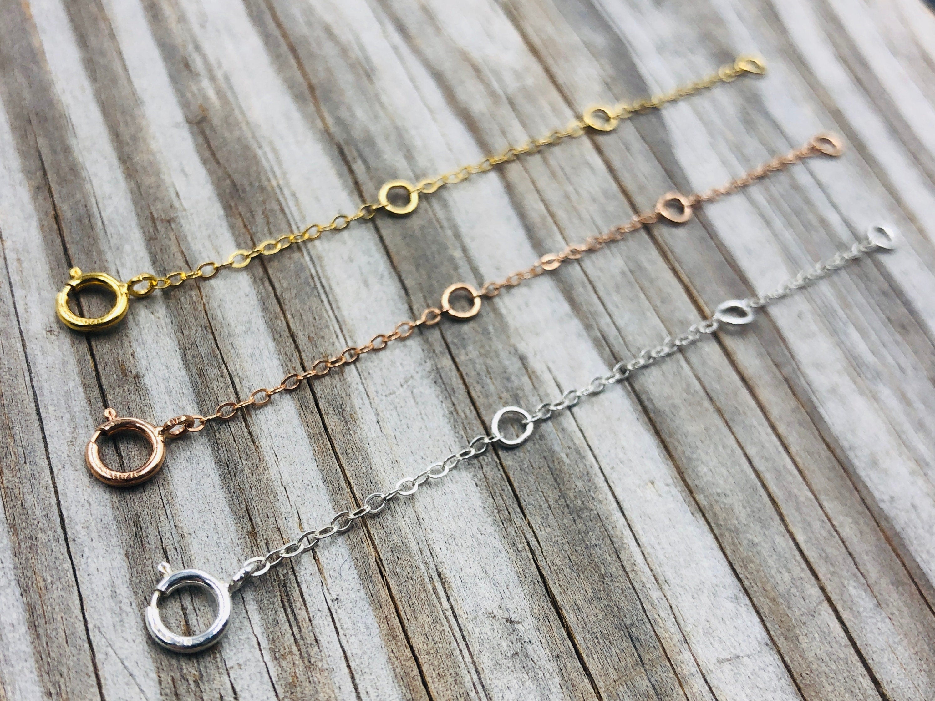 Necklace extender Sterling silver extension chain 14k gold bracelet extender 3" Adjustable chain extender rose gold Anklet extender