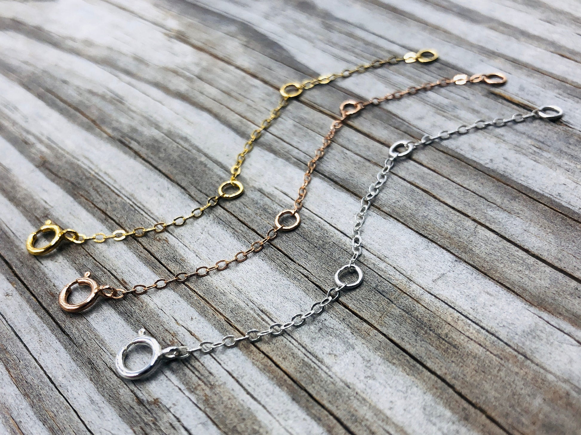 Necklace extender Sterling silver extension chain 14k gold bracelet extender 3" Adjustable chain extender rose gold Anklet extender