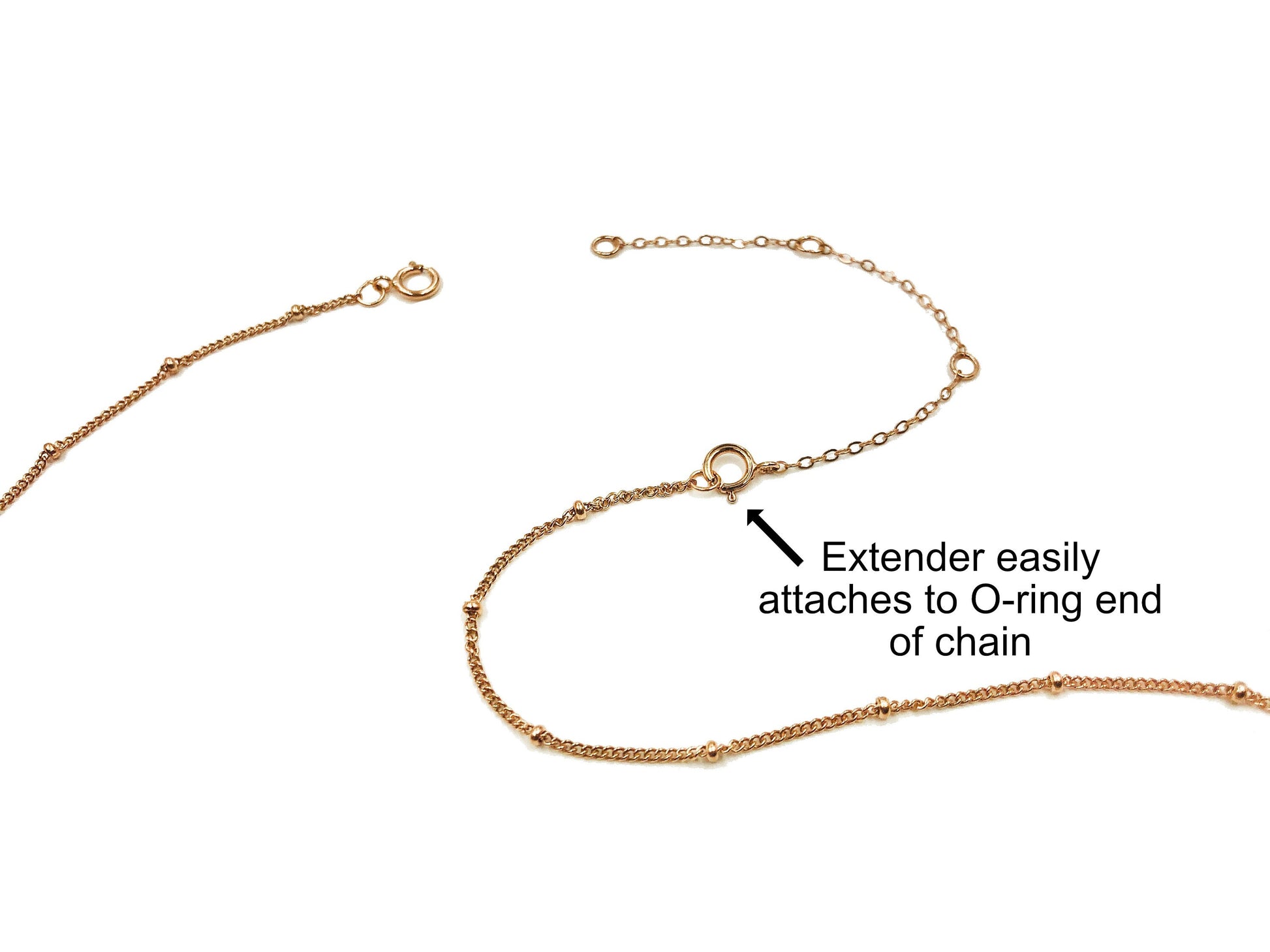 Necklace extender Sterling silver extension chain 14k gold bracelet extender 3" Adjustable chain extender rose gold Anklet extender