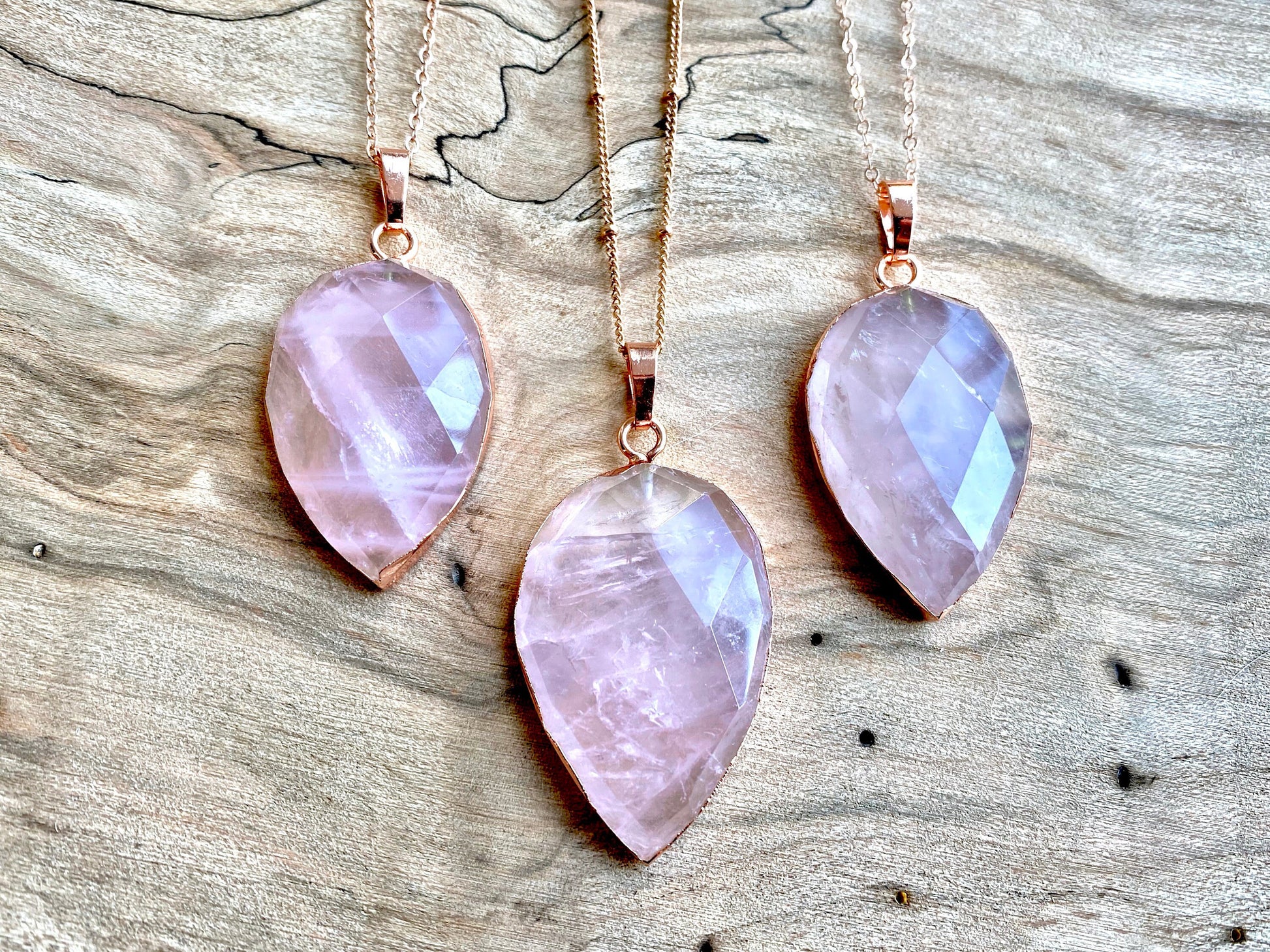 Natural rose quartz necklace Protection necklace Birthday gift for friend Worry stone necklace Real rose quartz jewelry Rose quartz pendant