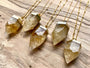 Raw Citrine point necklace Yellow citrine jewelry Natural citrine necklace for women Healing citrine necklace gold Orange citrine pendulum