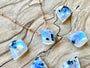 Rainbow moonstone necklace Raw moonstone jewelry White moon stone necklace Flashy moonstone pendant Blue moonstone crystal necklace