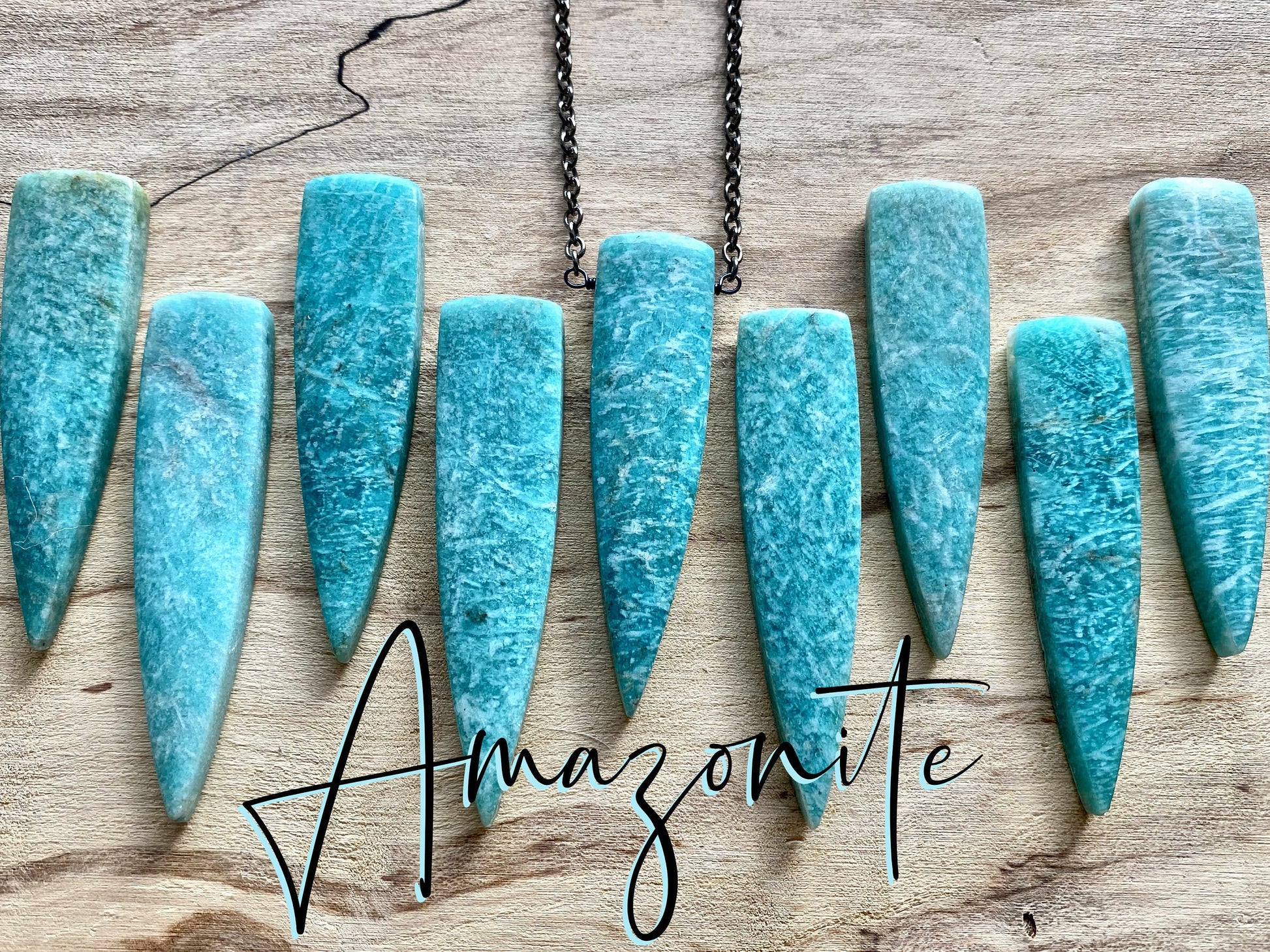 Raw amazonite necklace Large crystal necklace for men Large stone necklace for women Blue amazonite pendant necklace Russian amazonite