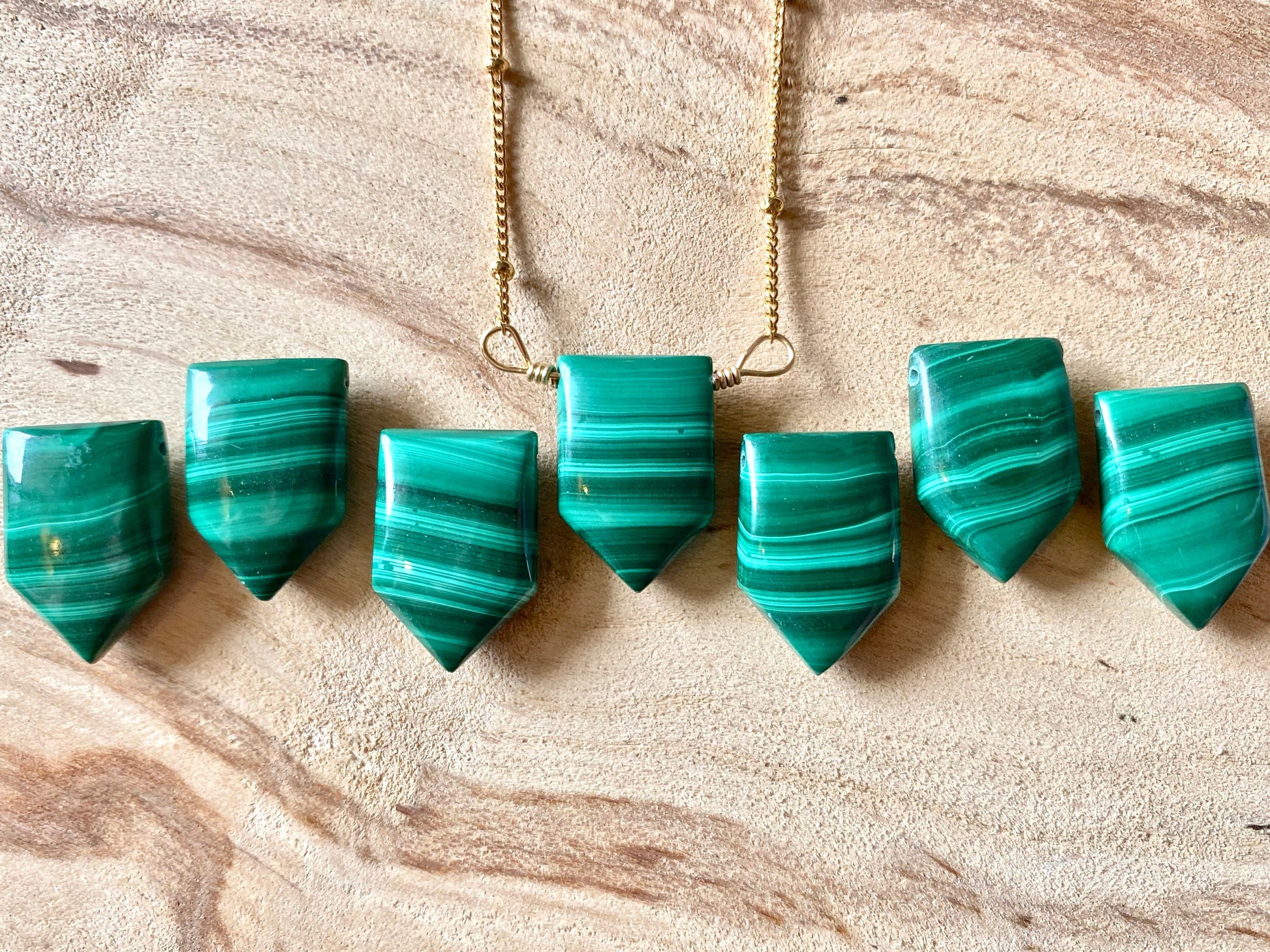 Raw Malachite necklace Real Malachite jewelry Polished malachite crystal necklace Green gemstone necklace Green Malachite pendant