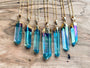 Raw Aqua Aura quartz necklace Aqua aura necklace Blue quartz necklace Quartz point necklace Aqua aura quartz pendant Blue crystal point