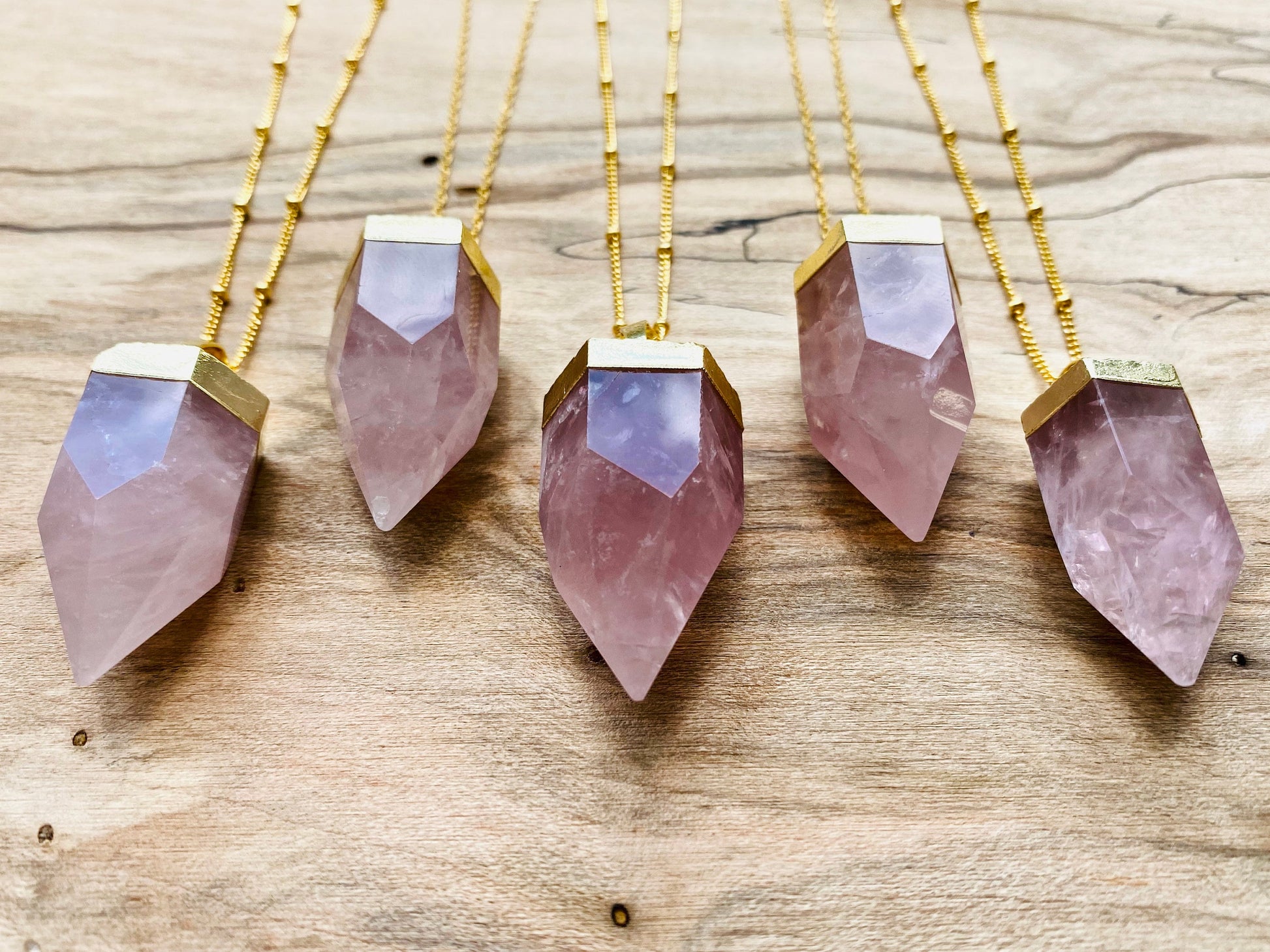 Raw rose quartz point necklace Real rose quartz jewelry Natural rose quartz necklace for women Pink quartz necklace Rose quartz pendulum