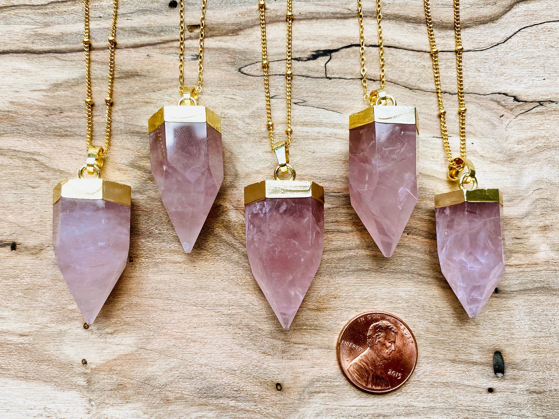 Raw rose quartz point necklace Real rose quartz jewelry Natural rose quartz necklace for women Pink quartz necklace Rose quartz pendulum