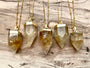 Raw Citrine point necklace Yellow citrine jewelry Natural citrine necklace for women Healing citrine necklace gold Orange citrine pendulum