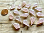 Rose gold rose quartz earrings Pink quartz earrings Raw rose quartz jewelry Pink crystal earrings Pink stone earrings Quartz crystal earring