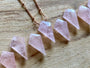 Raw rose quartz necklace for women Dainty rose quartz pendant Natural rose quartz jewelry Healing rose quartz crystal necklace for girls