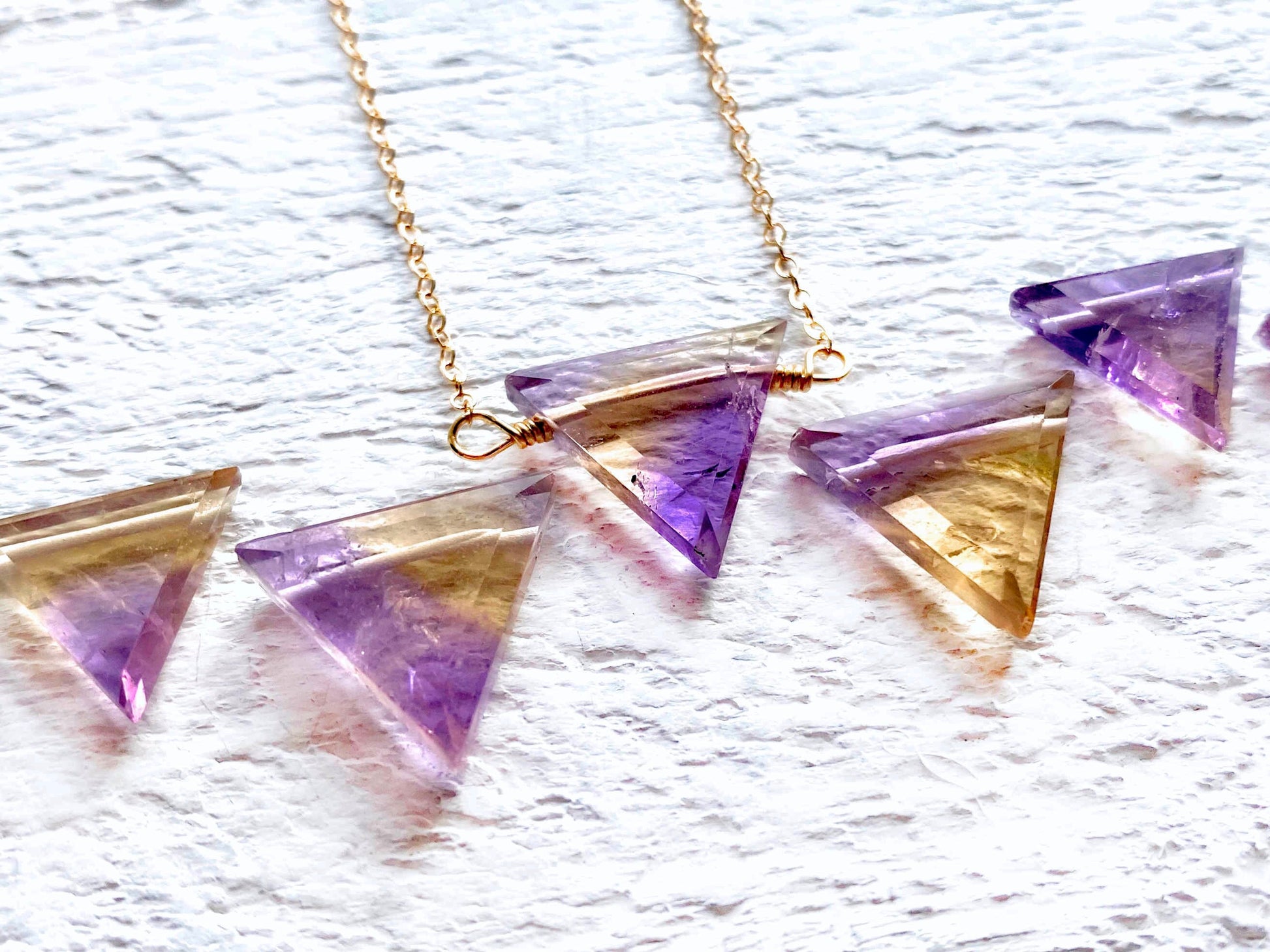 Rainbow moonstone necklace for women Natural moonstone jewelry Raw moonstone triangle necklace June birthstone necklace Natural gemstone