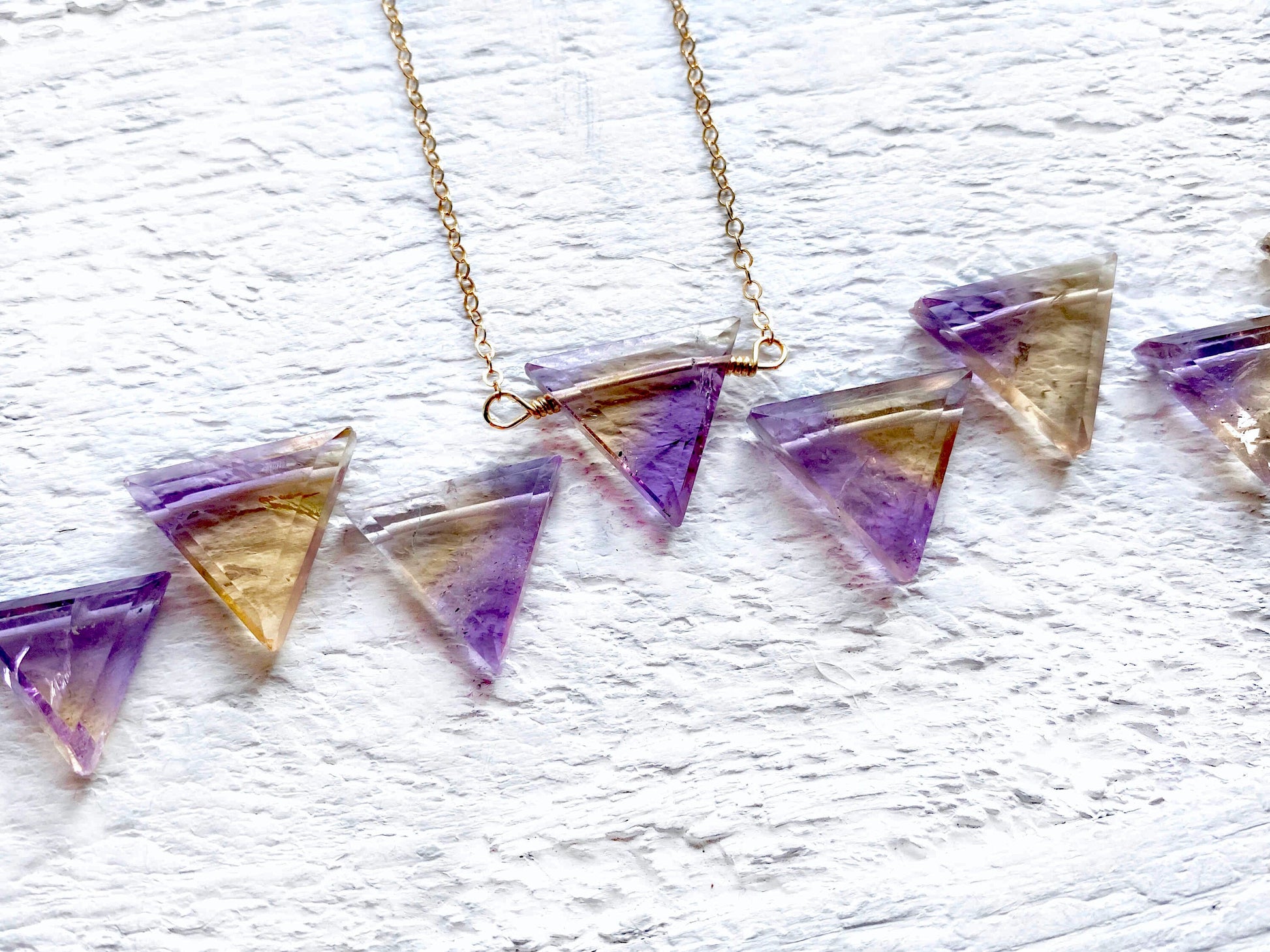 Real ametrine crystal necklace for women Raw ametrine necklace for her Natural ametrine jewelry Genuine ametrine pendant necklace