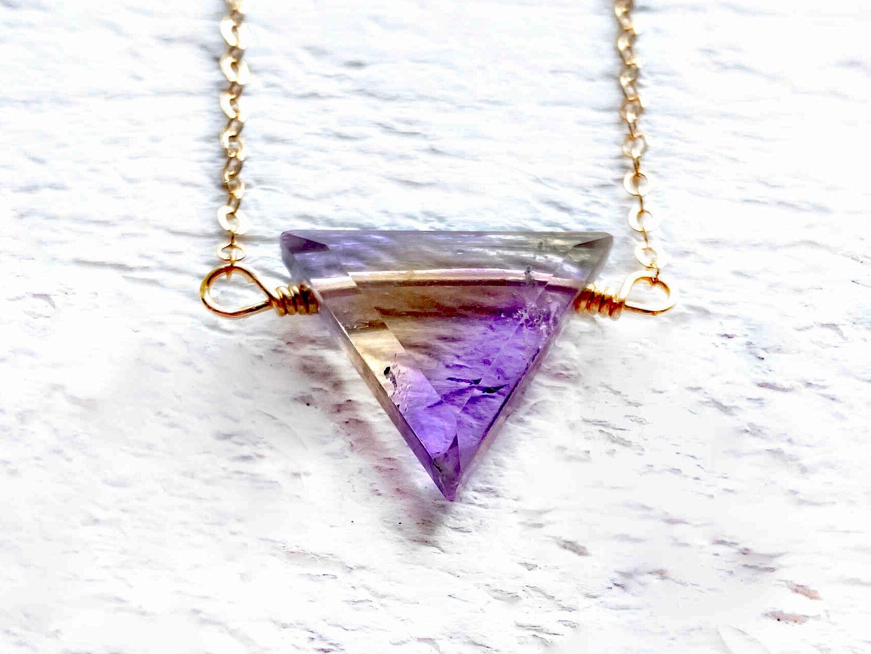 Real ametrine crystal necklace for women Raw ametrine necklace for her Natural ametrine jewelry Genuine ametrine pendant necklace