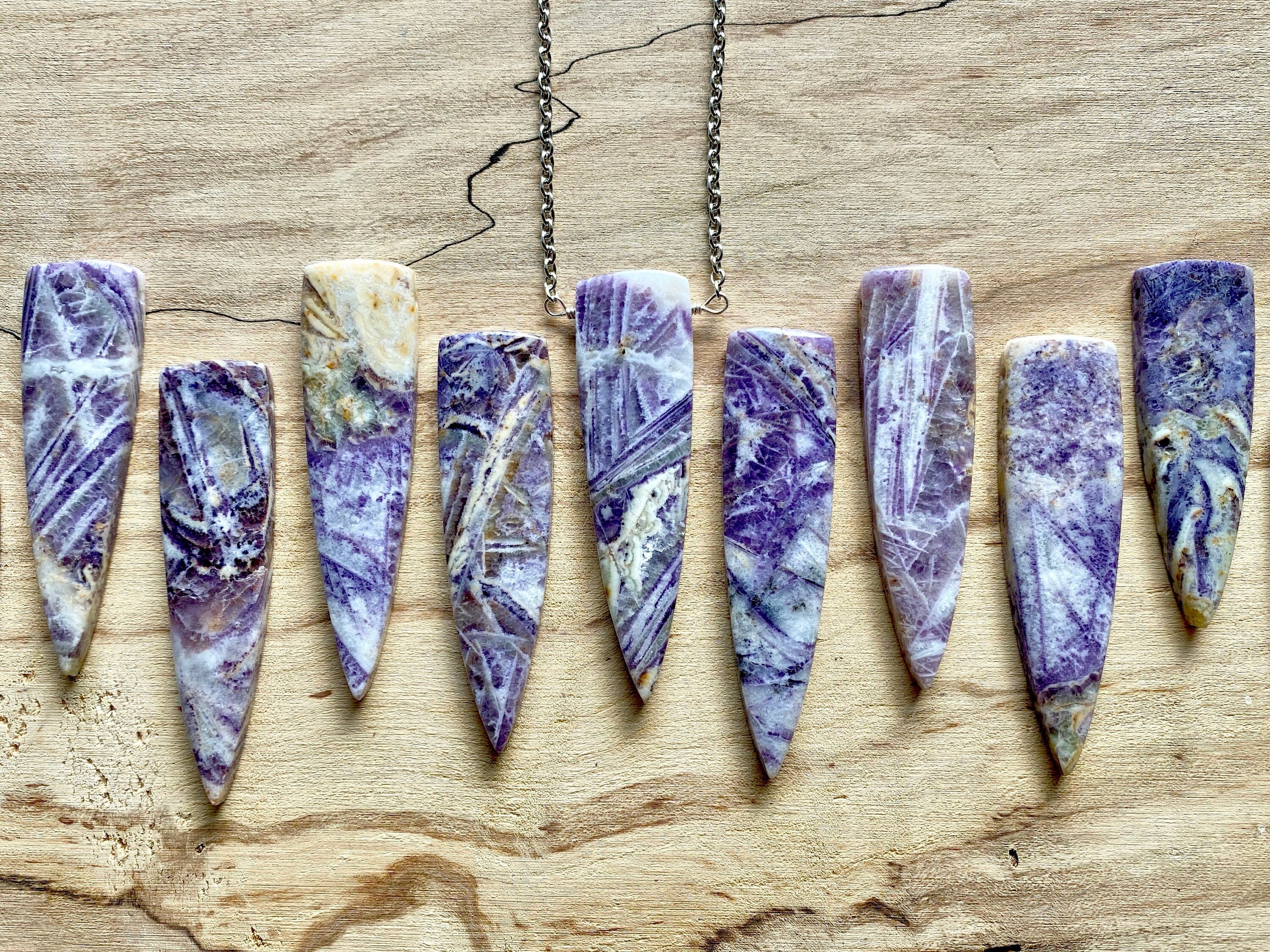 Petrified fluorite necklace Opalized fluorite point Fossil necklace Purple fluorite necklace Fossil jewelry Large fluorite point necklace