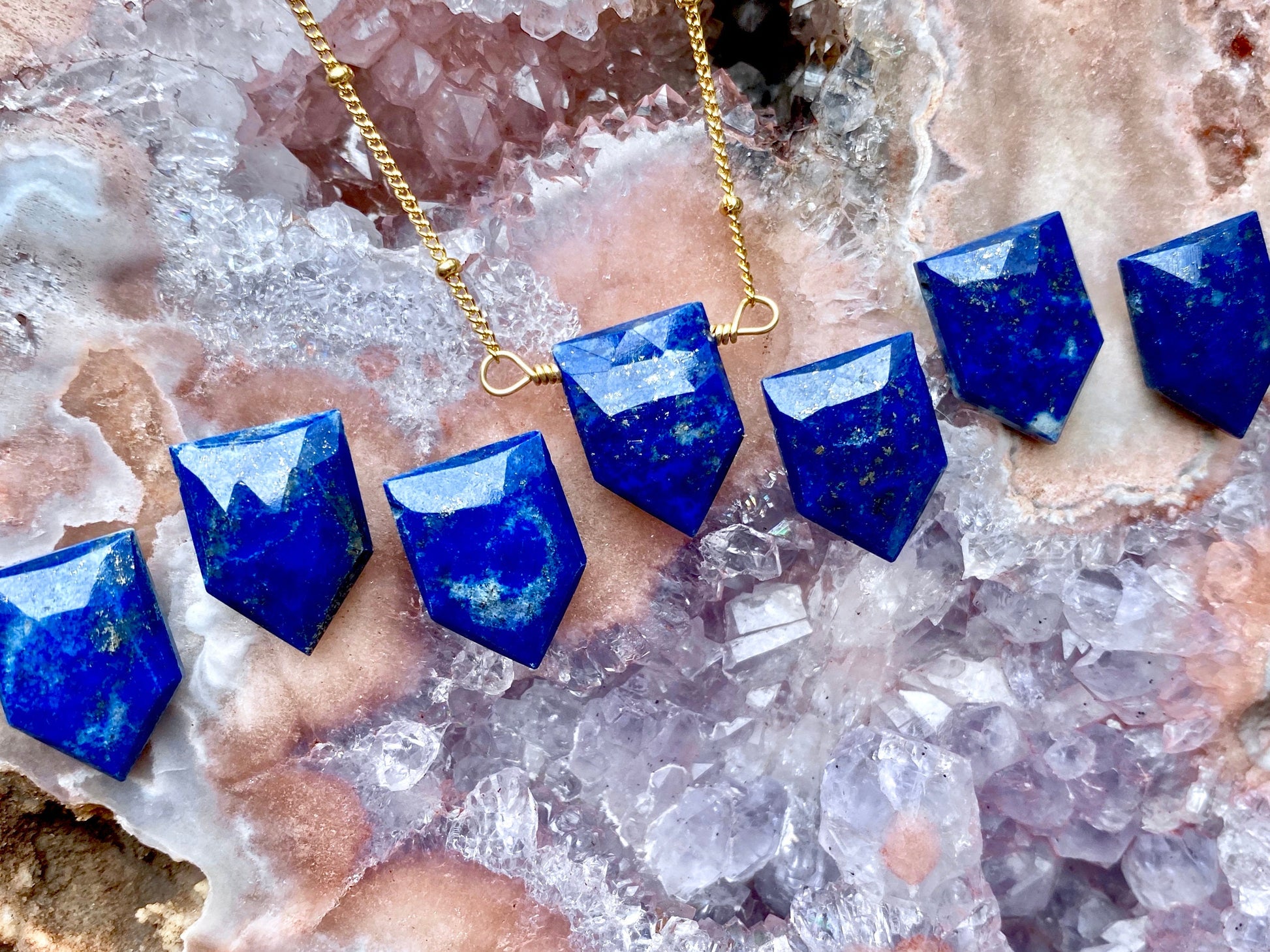 Blue Lapis Lazuli necklace for men women Natural Lapis Lazuli jewelry Lapiz Lazuli stone necklace Raw Lapis Lazuli pendant Blue gemstone
