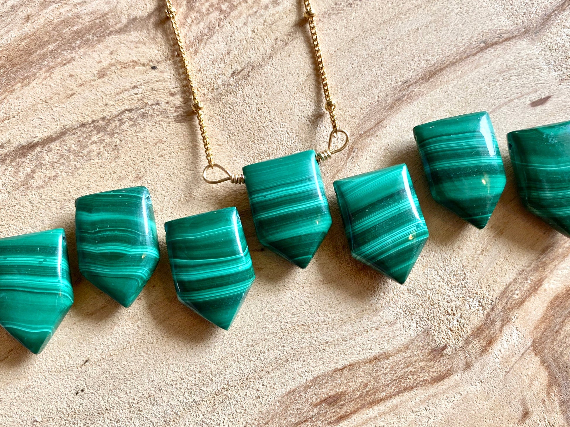 Raw Malachite necklace Real Malachite jewelry Polished malachite crystal necklace Green gemstone necklace Green Malachite pendant