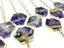 Raw Amethyst necklace Purple druzy necklace Amethyst slice necklace Real amethyst healing crystal necklace gold Amethyst jewelry for women