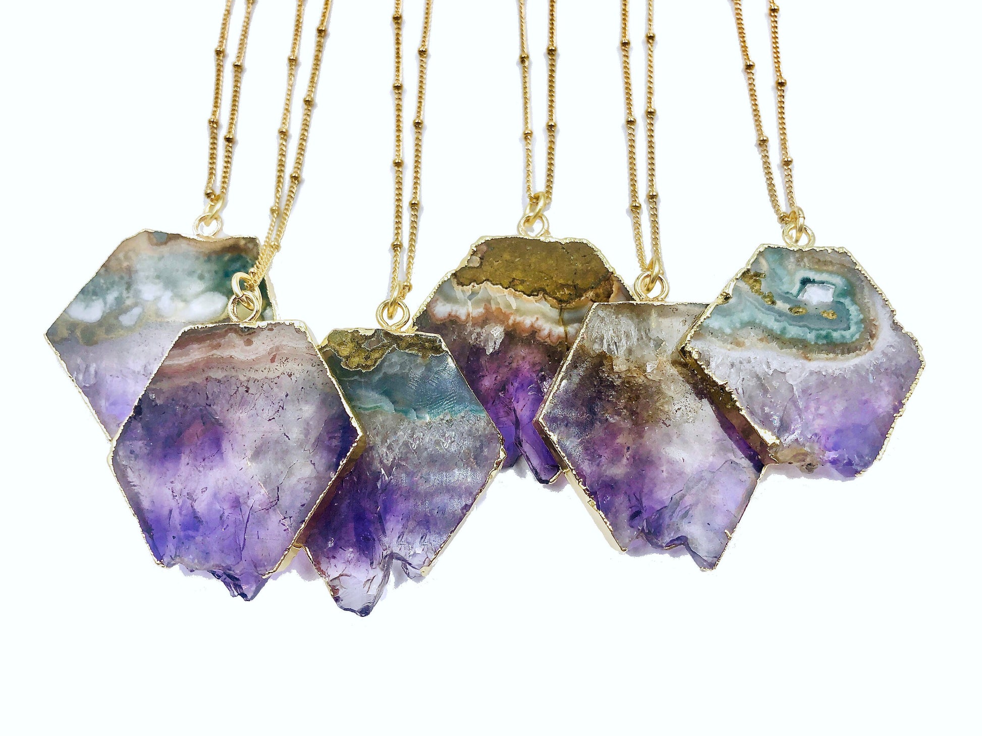 Raw Amethyst necklace Purple druzy necklace Amethyst slice necklace Real amethyst healing crystal necklace gold Amethyst jewelry for women