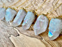 Raw crystal necklace Healing crystal necklace Angel Aura Quartz Necklace Opal crystal necklace Rainbow quartz point Sterling silver option