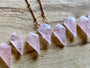 Raw rose quartz necklace for women Dainty rose quartz pendant Natural rose quartz jewelry Healing rose quartz crystal necklace for girls