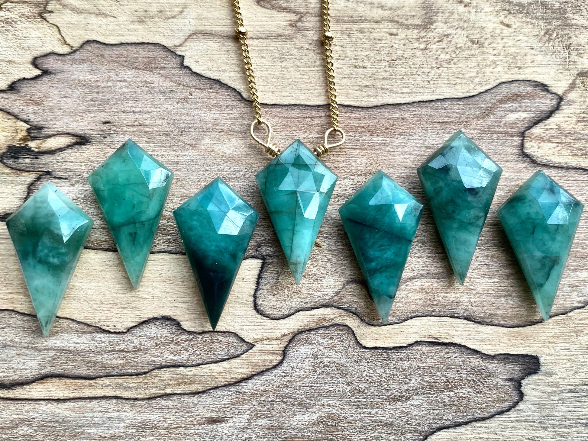 Raw emerald necklace for women men Taurus necklace May birthstone necklace Genuine emerald jewelry Raw emerald pendant Natural emerald