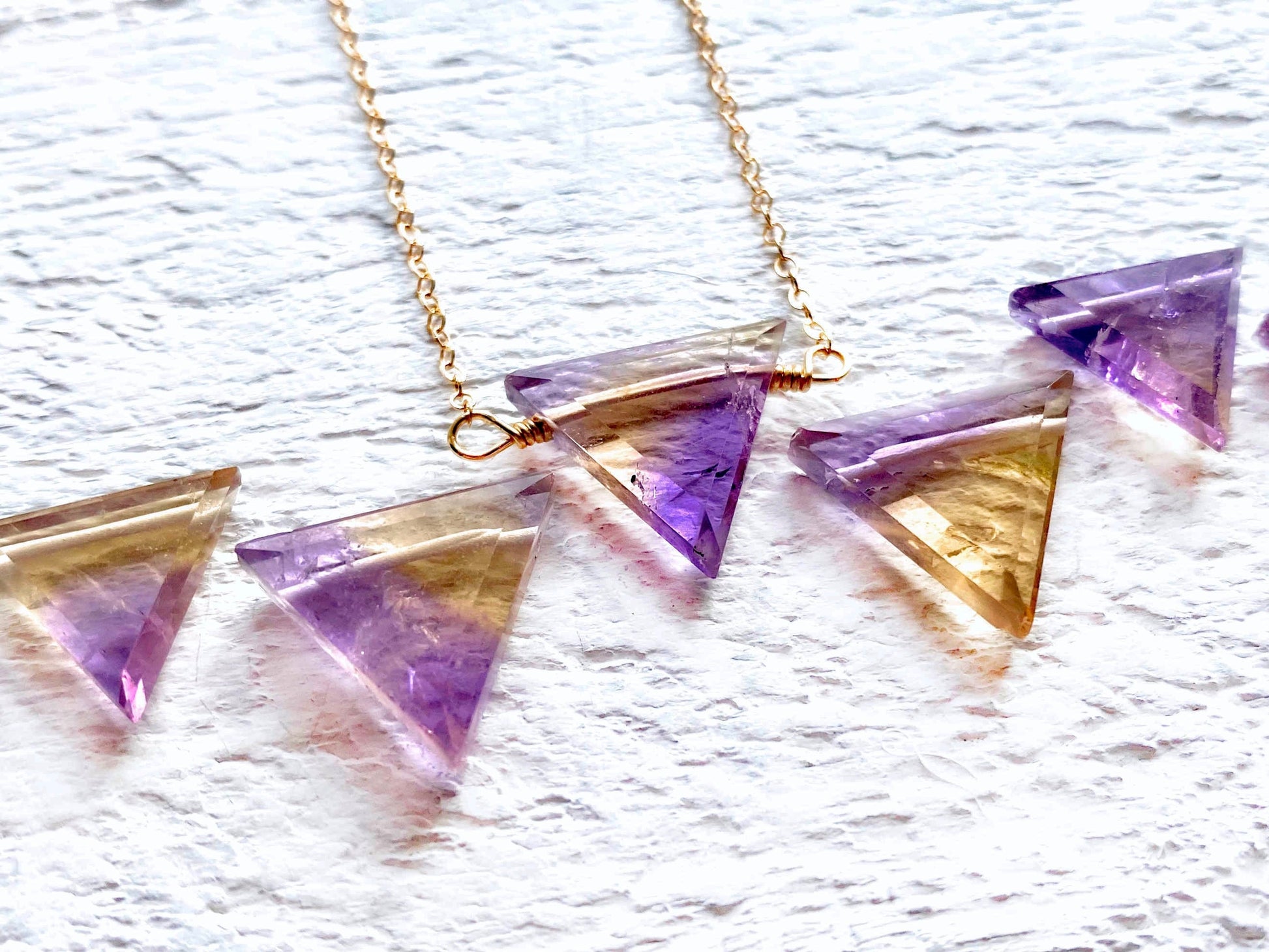 Real ametrine crystal necklace for women Raw ametrine necklace for her Natural ametrine jewelry Genuine ametrine pendant necklace