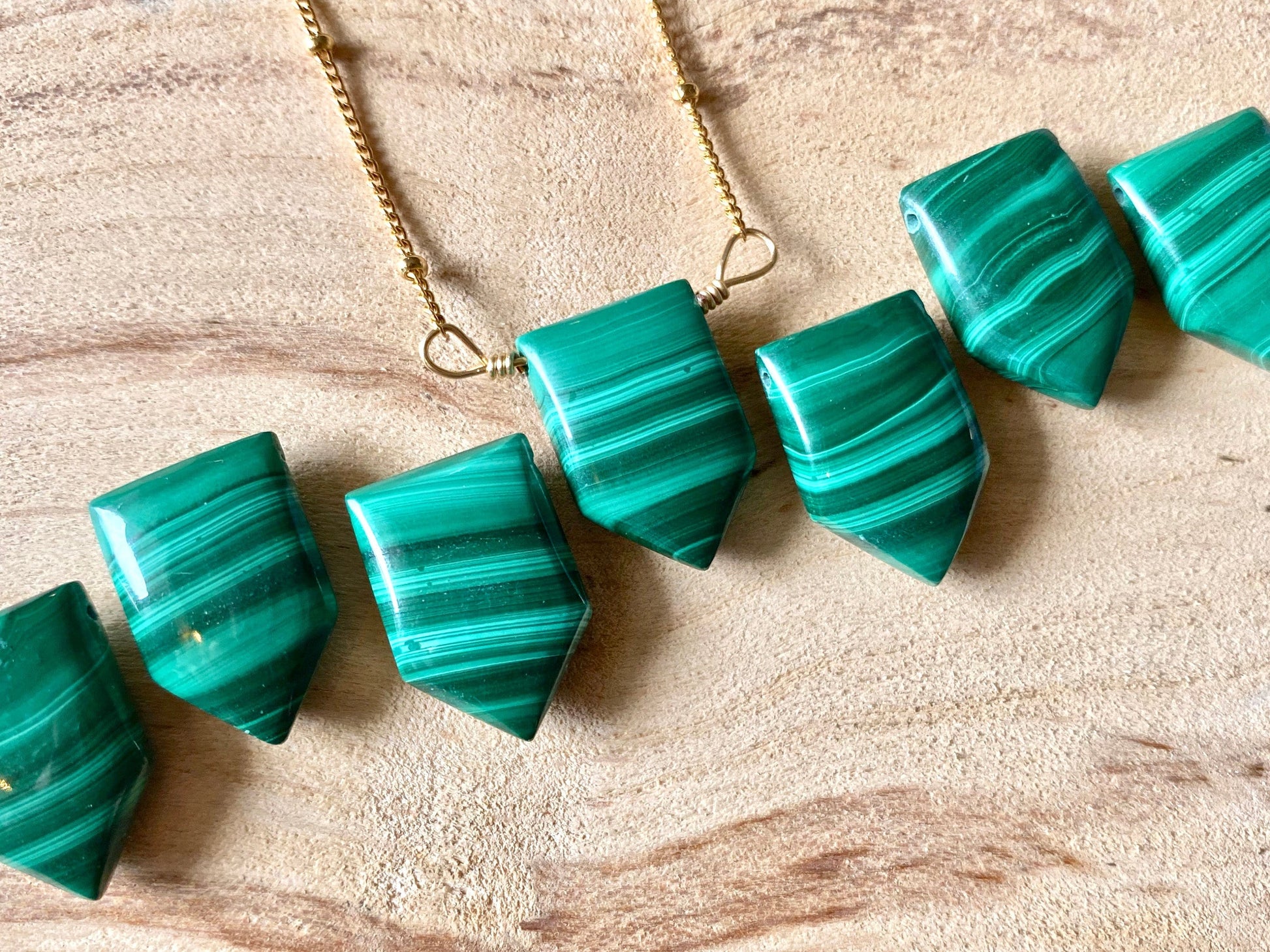 Raw Malachite necklace Real Malachite jewelry Polished malachite crystal necklace Green gemstone necklace Green Malachite pendant