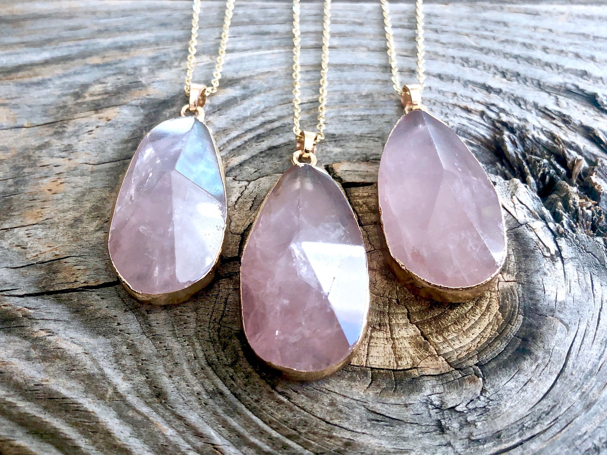 Large rose quartz necklace Raw rose quartz crystal pendant Sterling silver rose quartz jewelry Pink quartz necklace for women stone