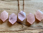 Raw rose quartz necklace Real rose quartz jewelry for women Pink quartz necklace Healing rose quartz hexagon necklace Dainty stone pendant