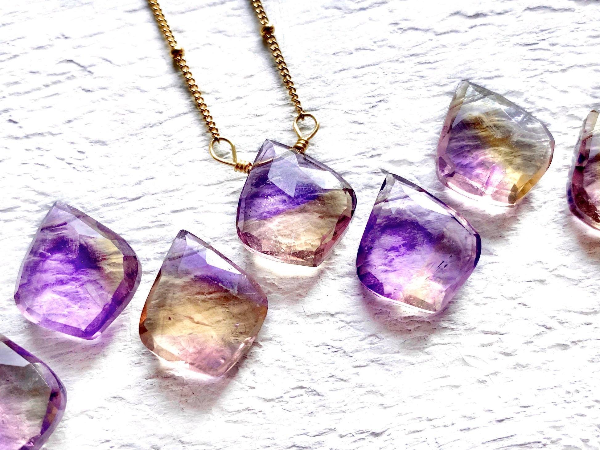 Natural ametrine necklace for her Raw ametrine crystal necklace for women Real ametrine jewelry Genuine ametrine pendant necklace