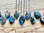Rainbow labradorite necklace Large stone necklace for men women Blue labradorite palm stone necklace Raw labradorite jewelry Rainbow stone