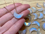 Rainbow moonstone necklace Real moonstone moon necklace Crystal moon necklace for women Raw moonstone necklace Raw gemstone moon necklace