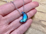 Raw labradorite moon necklace Crystal moon necklace for women Blue labradorite necklace Raw gemstone moon necklace Real labradorite pendant