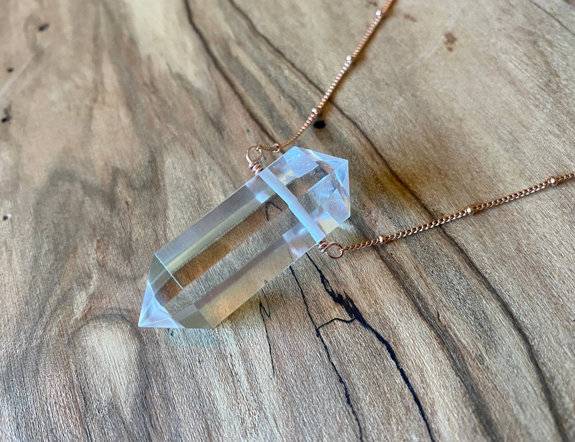 Large crystal necklace Large quartz necklace Big crystal necklace Chunky crystal necklace Large quartz Double terminated quartz point wand