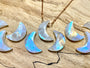 Rainbow moonstone necklace Real moonstone moon necklace Crystal moon necklace for women Raw moonstone necklace Raw gemstone moon necklace