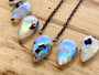 Rainbow labradorite necklace for men women Labrodite necklace Raw stone necklace for men large labradorite pendant Blue labradorite jewelry