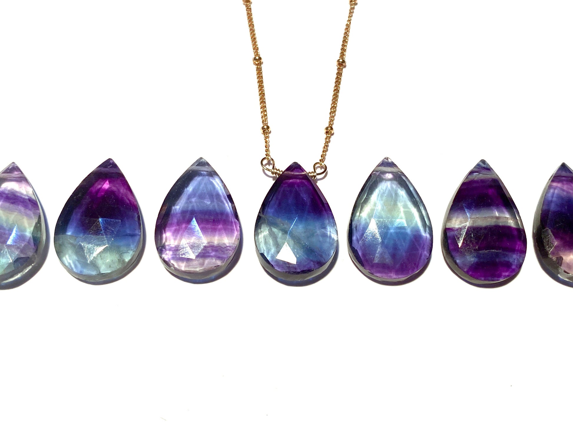 Rainbow fluorite necklace Raw fluorite crystal necklace Gemstone necklaces for women Genuine fluorite jewelry Real fluorite pendant
