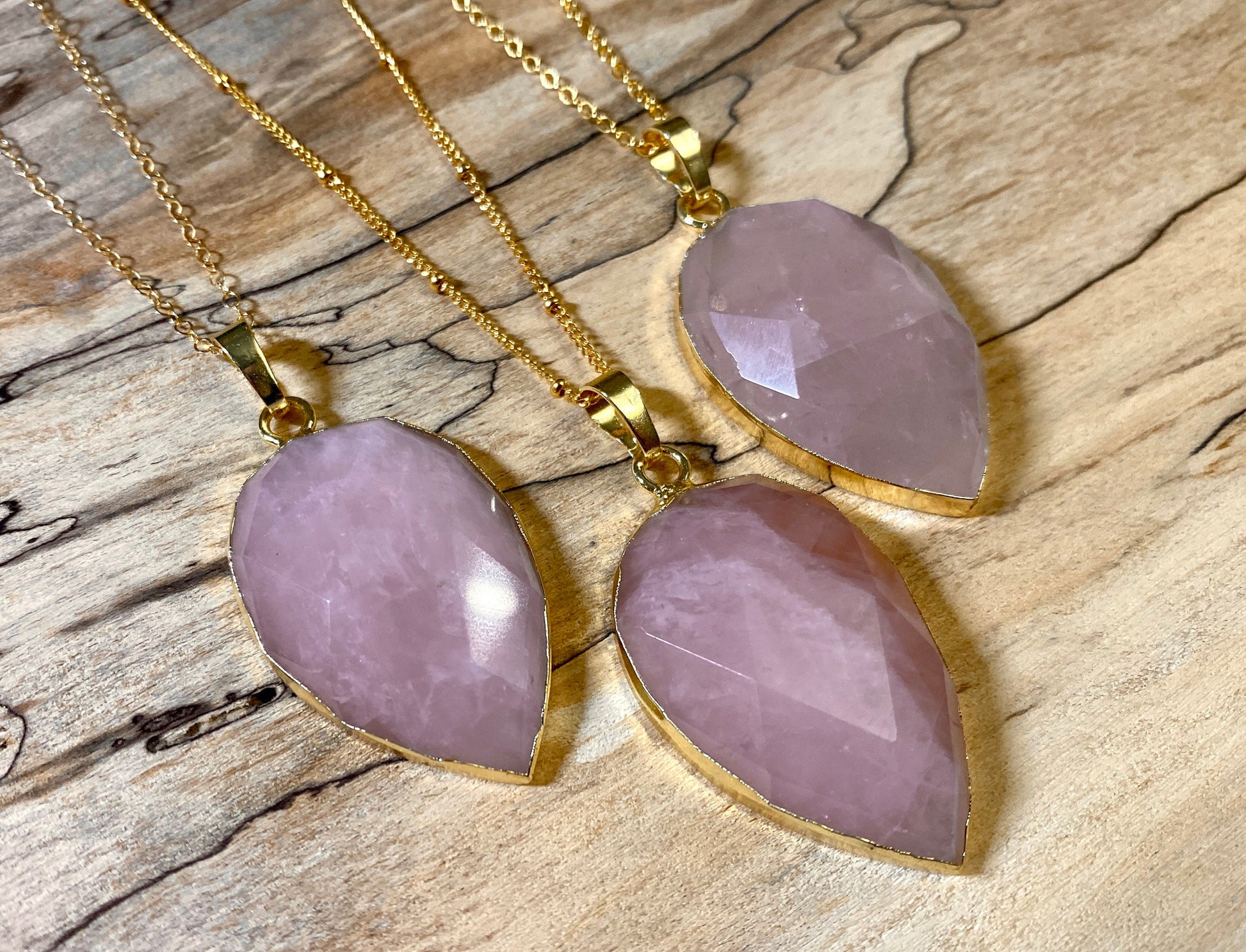 Natural rose quartz necklace Protection necklace Birthday gift for friend Worry stone necklace Real rose quartz jewelry Rose quartz pendant