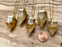 Raw Citrine point necklace Yellow citrine jewelry Natural citrine necklace for women Healing citrine necklace gold Orange citrine pendulum
